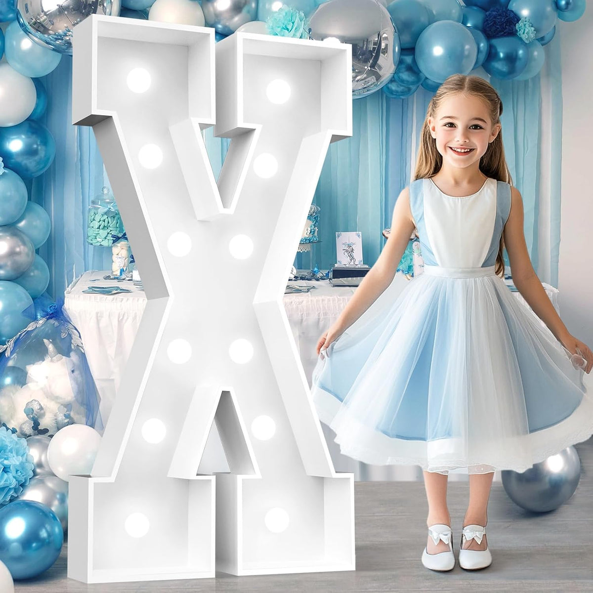 Ledido 4FT Marquee Light Up Letters, Cool White Light Up Letters Large Marquee Letter for Party