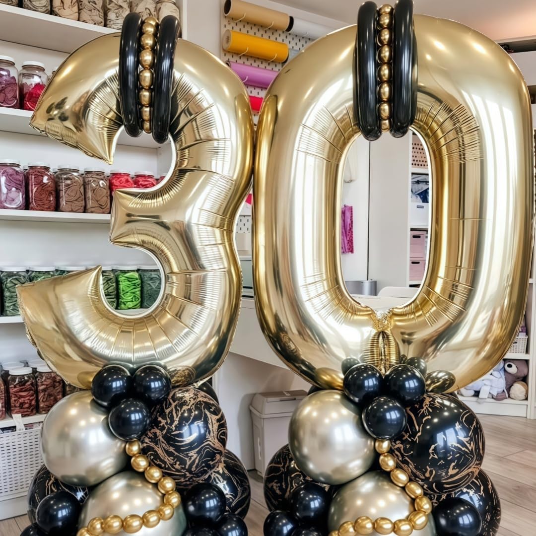 Champagne Gold 4 Balloon,40 Inch Light Gold Number 4 Balloon Big Foil Mylar Helium 4 Balloon for