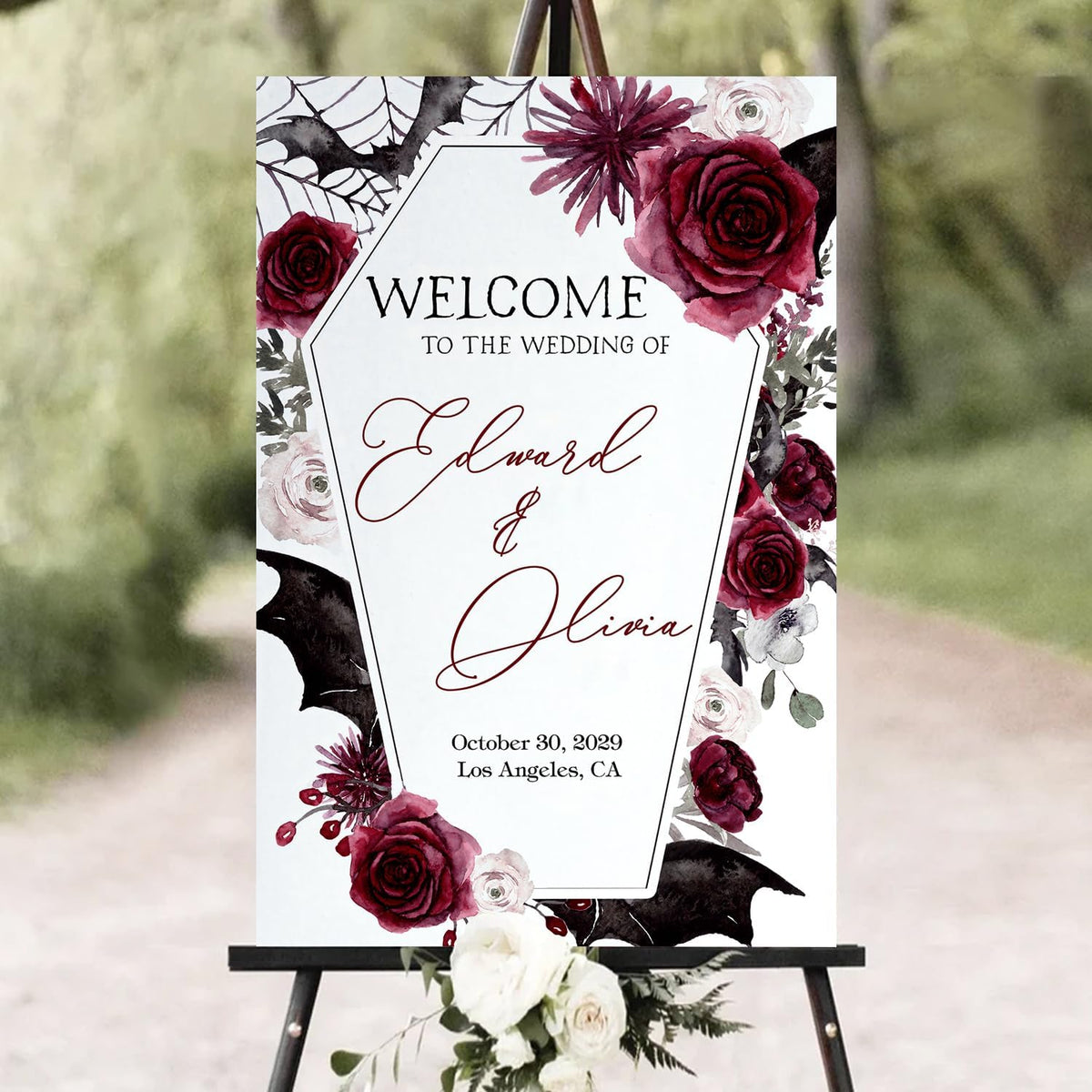 Halloween Wedding Welcome Sign, Wedding Sign, Halloween Wedding Sign, Wedding Decorations, Black