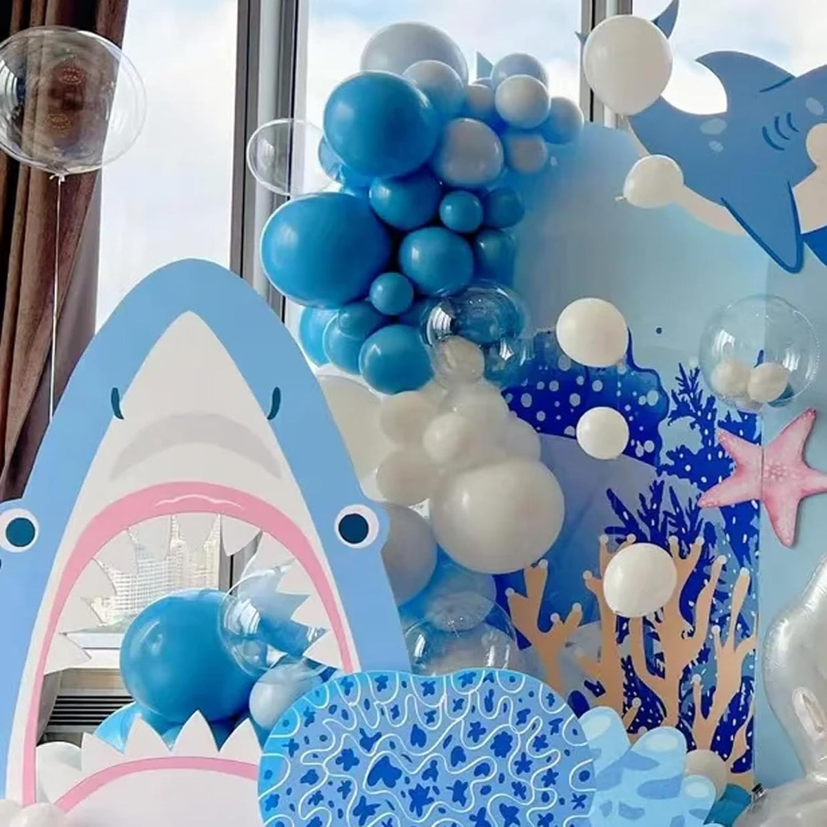 90pack Blue Balloons Different Size 18/12/10/5 Inch Pastel Green Balloon Garland Arch Kit for Baby