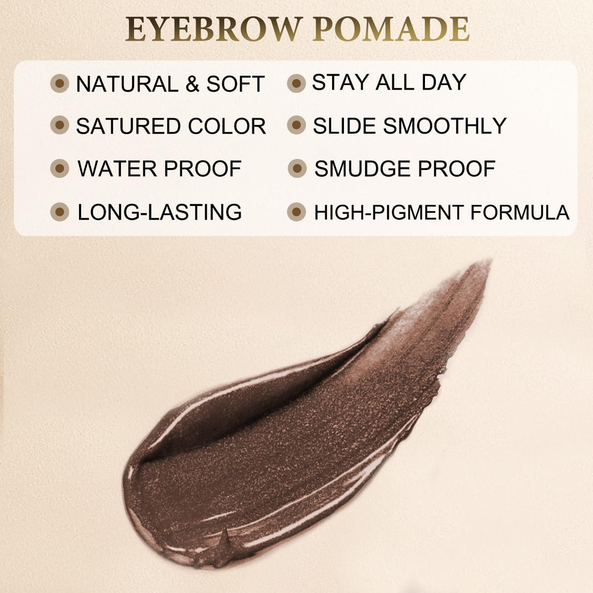 LAVONE Eyebrow Stamp Stencil Kit - Brow Stamp Trio with Waterproof Pencil, Pomade, 20 Stencils
