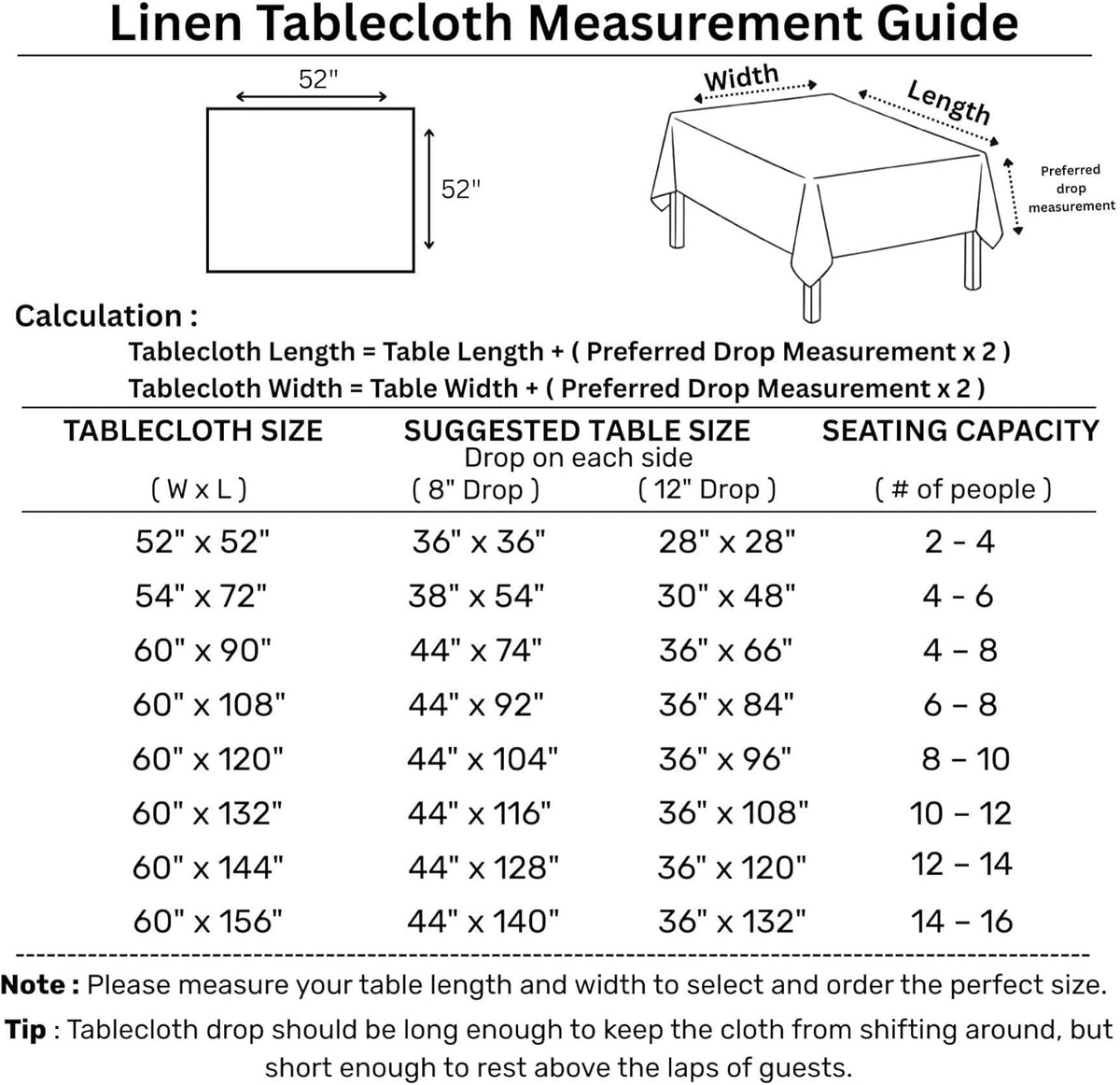 Solino Home Linen Tablecloth 52 x 52 Inch - 100% Pure Linen Laurel Green Square Tablecloth - Fete
