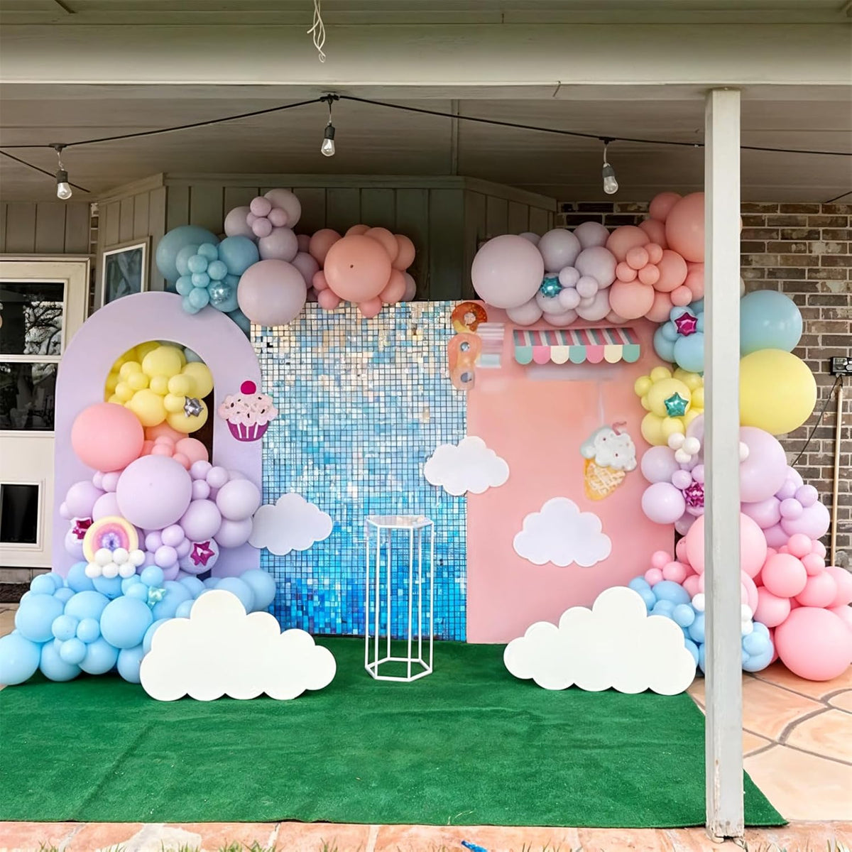 Pastel Balloons, 12 Inch 35PCS Light Pink Blue Yellow White Latex Balloon, Multicolor Balloon for