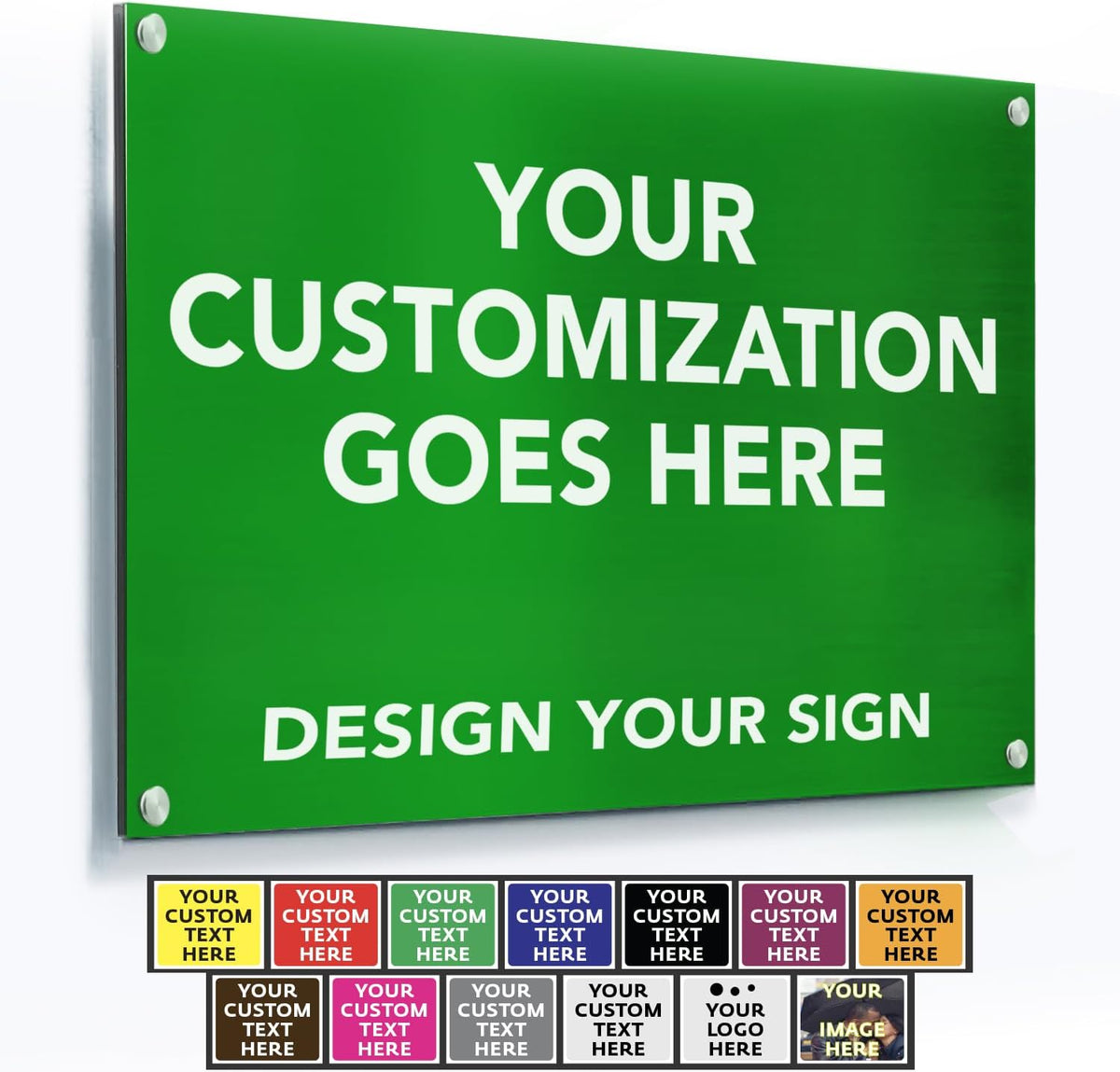 Custom Metal Signs, Personalized Aluminum, Customized Safety, Business Signs - Waterproof, White