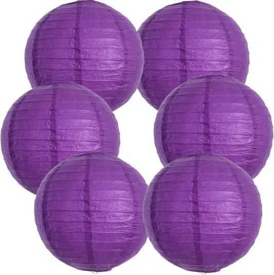 BEISHIDA 12-Inch Purple Round Paper Lanterns Hanging Decorative Chinese Paper Lanterns Lamp for