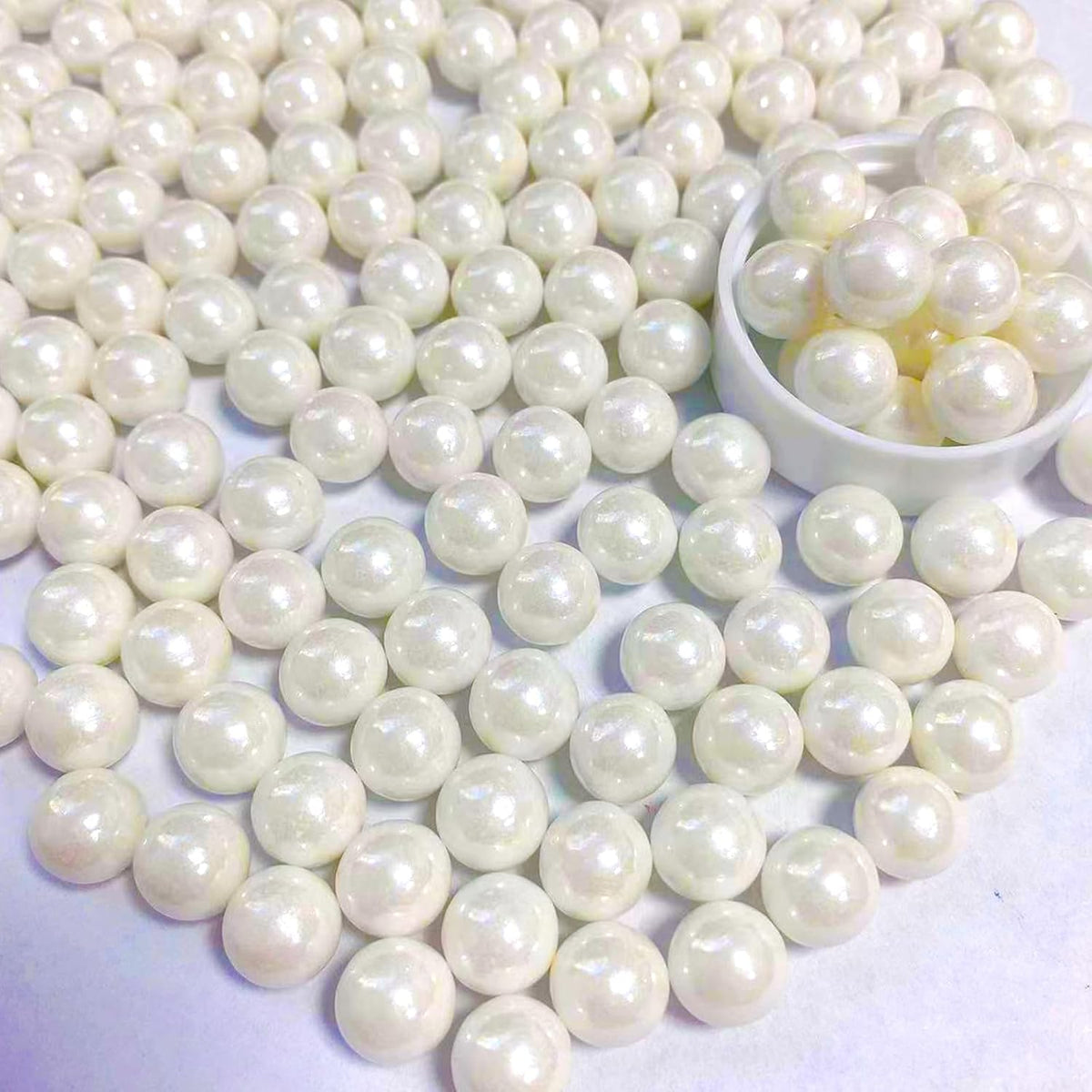 Sentovac 10mm White Pearl Sprinkles Large Edible Cake Decorating Sugar Candy Cookie Cake Cupcake