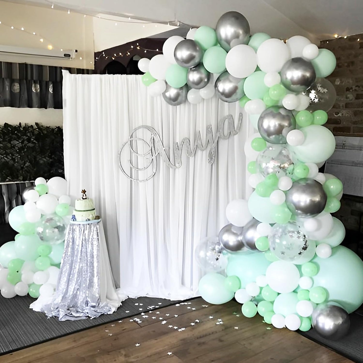 90pack Mint Green Balloons Different Size 18/12/10/5 Inch Pastel Green Balloon Garland Arch Kit for