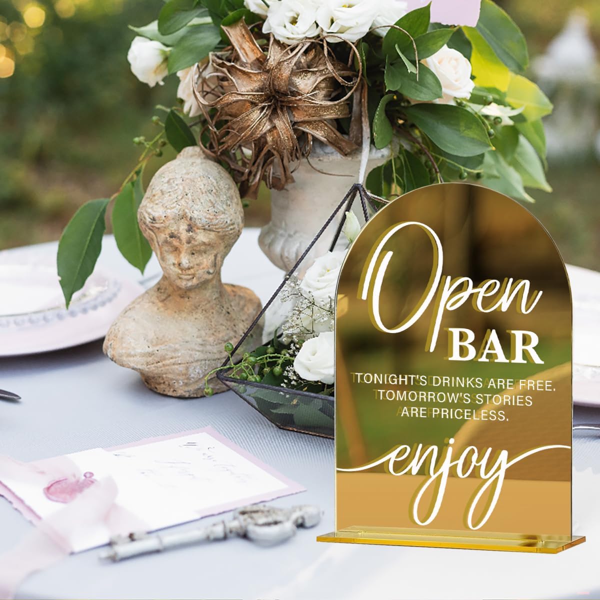 Acrylic Wedding Sign, Bridal Shower Decorations, Open Bar Sign for Ceremony, Modern Font Table