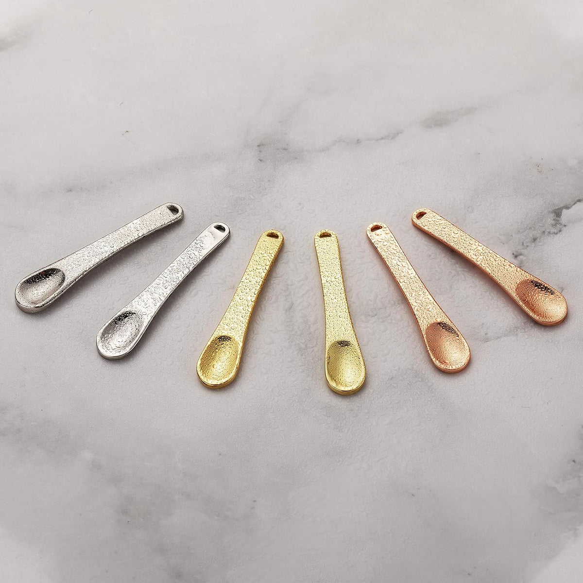 Tekson 6 Pieces Metal Cosmetic Skincare Spatula, Mini Mask facial Reusable Scoop, Makeup Beauty