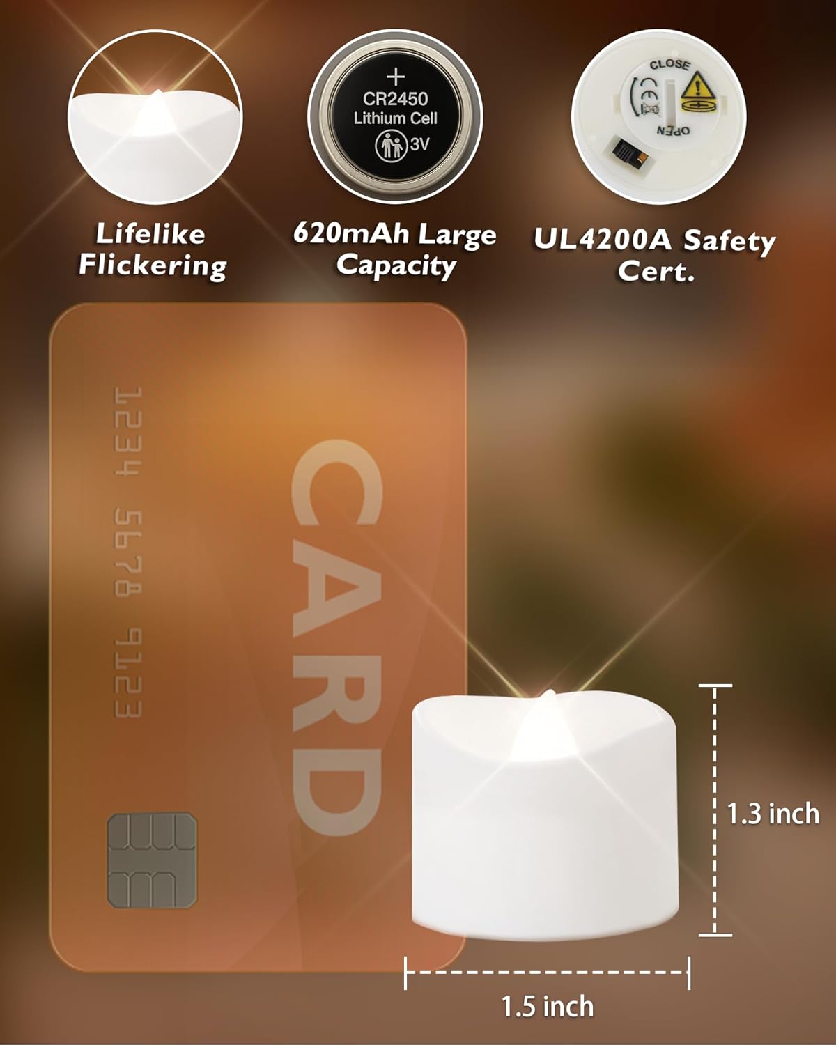Homemory 24pcs Remote Timer LED Tea Lights Candles, 400+Hours Flickering Flameless Battery Operated