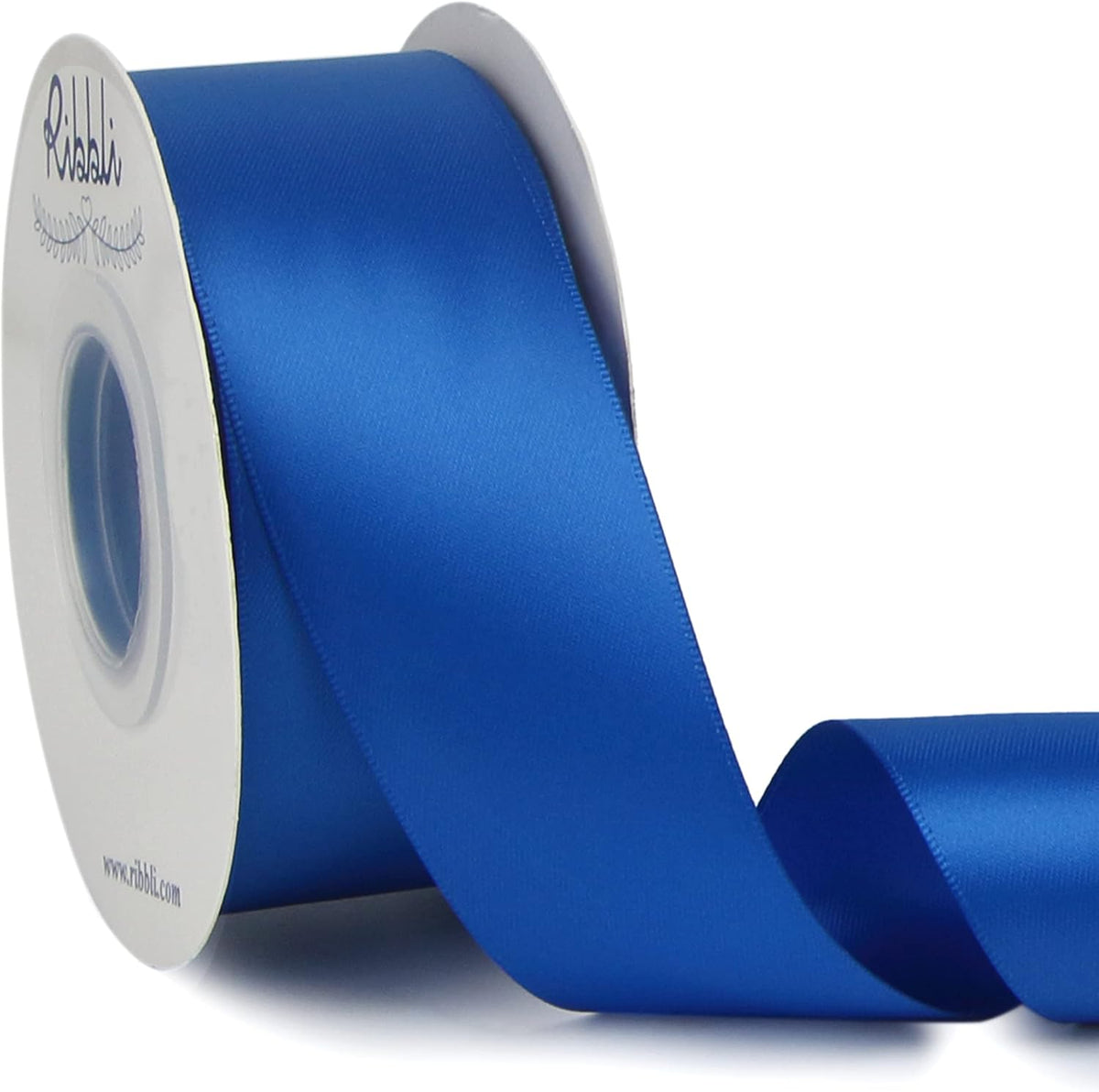 Ribbli Royal Blue Double Faced Satin Ribbon,1-1/2” x Continuous 25 Yards,Use for Bows Bouquet,Gift