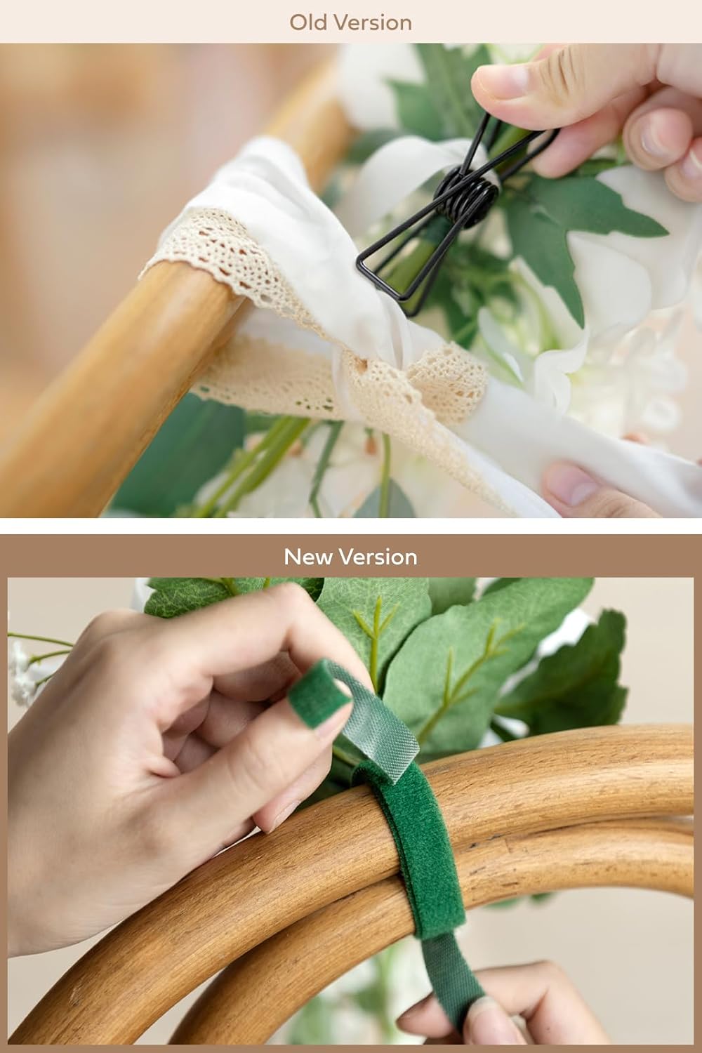 Ling's moment 8pcs Wedding Artificial Aisle Pew Flowers Chair Decorations Arrangements with Chiffon