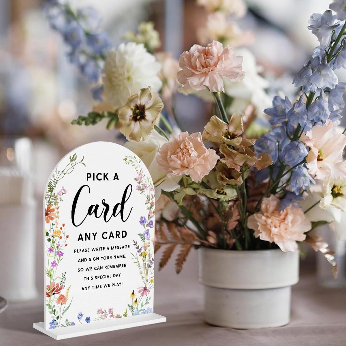 Acrylic Wedding Signs, Pick A Card Signs for Marriage Reception, Bridal Shower Decorations, Modern