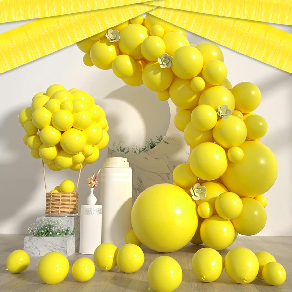 6 Pack 10 Feet Yellow Foil Fringe Garland Metallic Tinsel Streamers Banner Wall Hanging Curtain