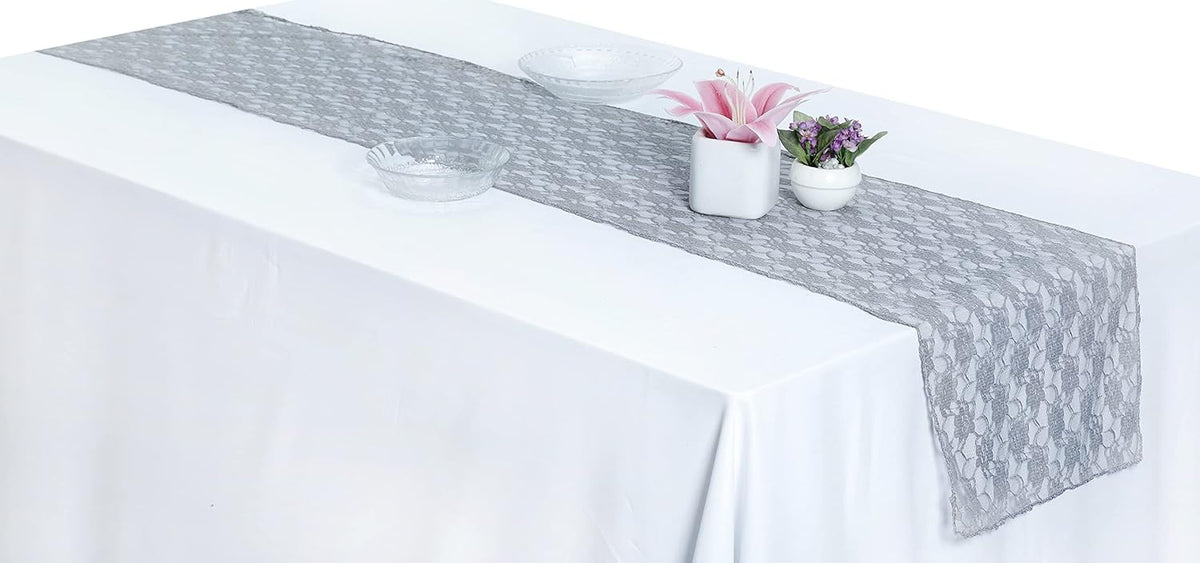 MDS Pack of 25 Wedding 12 x 108 inches Lace Table Runner for Wedding, Decorations for Birthday