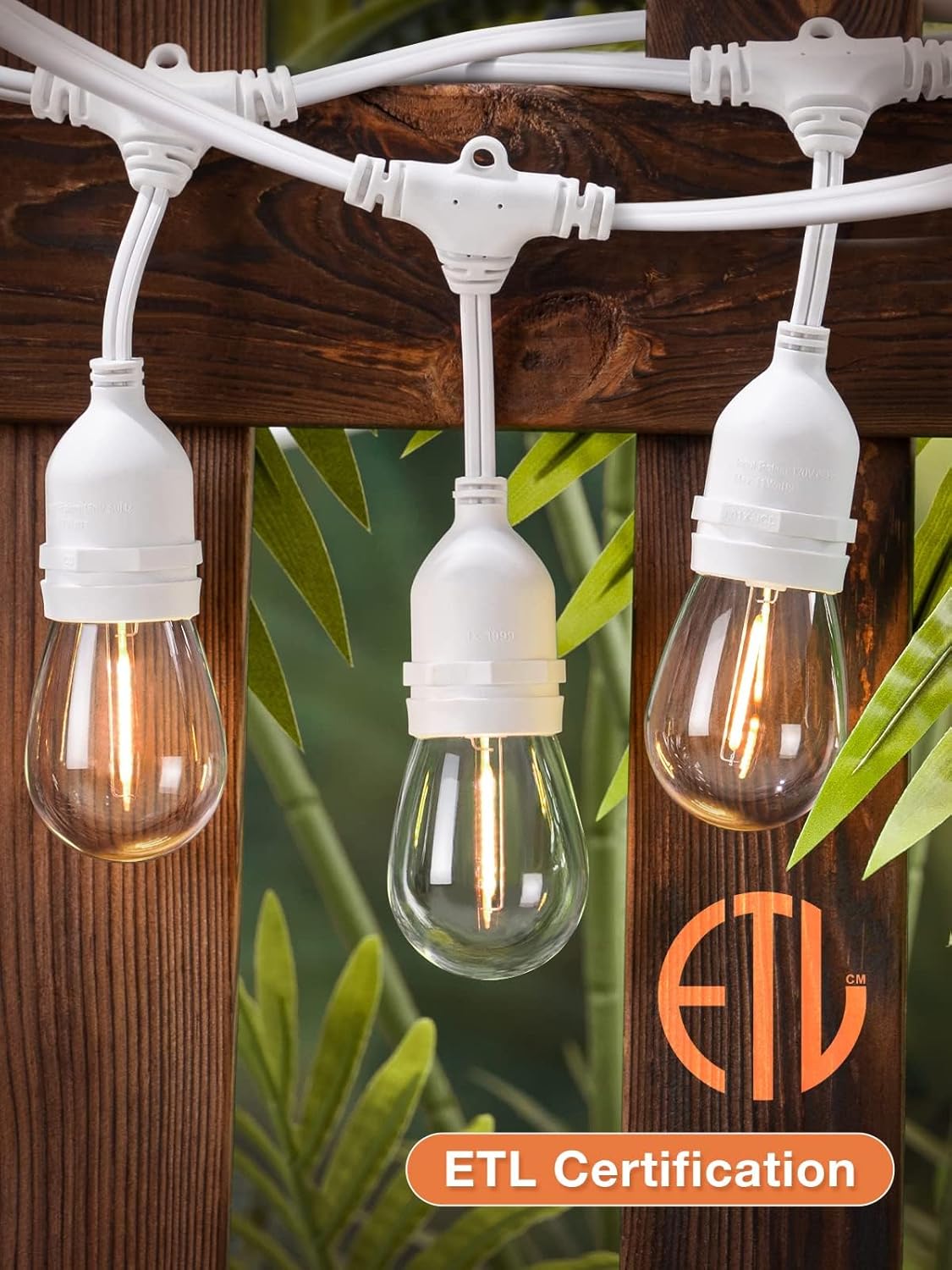 addlon 96FT(48FT*2) LED Outdoor String Lights, Dimmable Edison Vintage Shatterproof Bulbs and