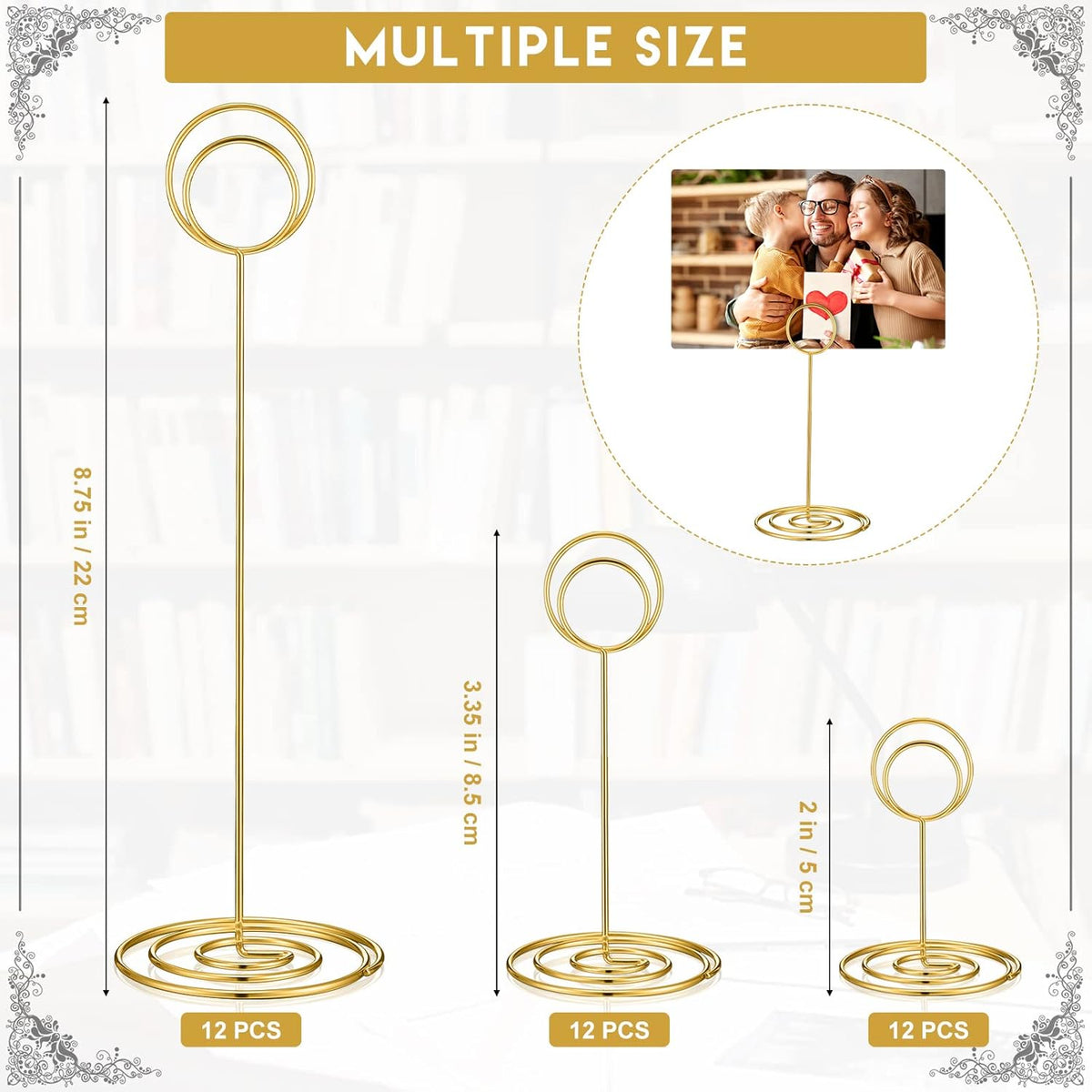 Teling 36 Pieces Table Number Holders 3 Size Place Card Holder Name Numbers Menu Memo Note Card