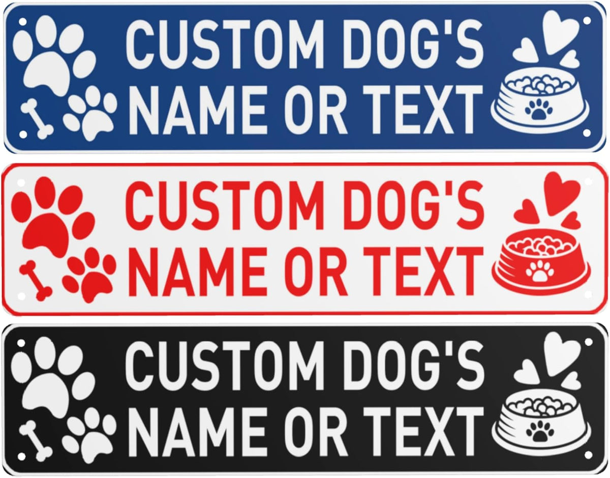 Custom Vintage Metal Sign Personalized Pet's Home Sign with Pet Name Paw Print Text Logo Rust Free