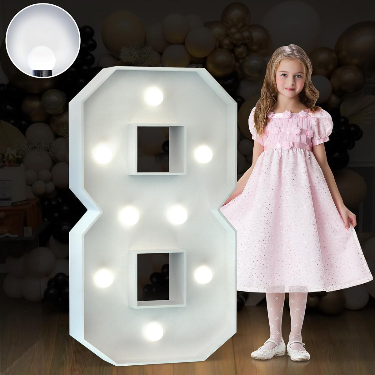 Marquee Numbers 3 Feet Tall Big Light Up Numbers 8th 18th 80th Happy Birthday Decorations Girl Boy