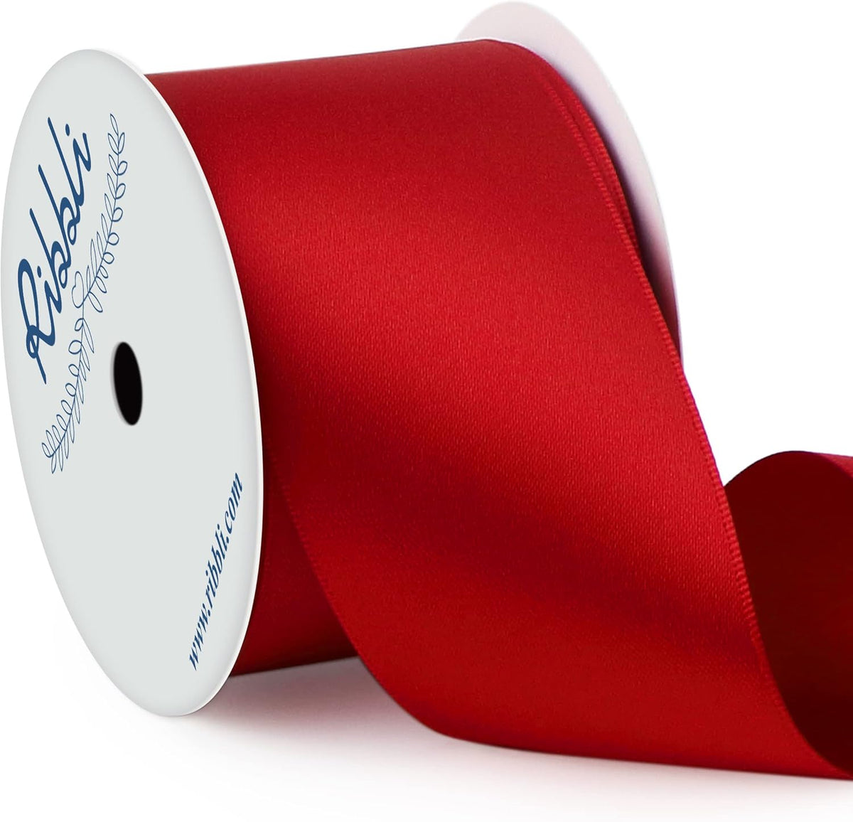 Ribbli Red Double Faced Satin Ribbon, 2” x Continuous 10 Yards,Use for Bows Bouquet,Christmas Gift