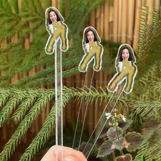 Custom 50 Pcs Double-Sided Wedding Stir Stick, Personalized Bride Face Dancers Stir Stick, Acrylic