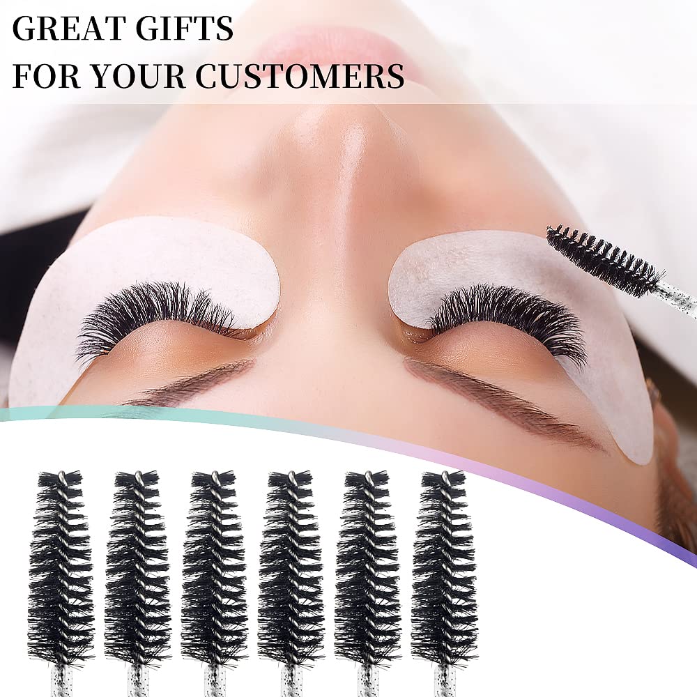 300PCS Disposable Mascara Wands Spoolie Brush Crystal Eyebrow Brushes Eyelash Extension Applicator