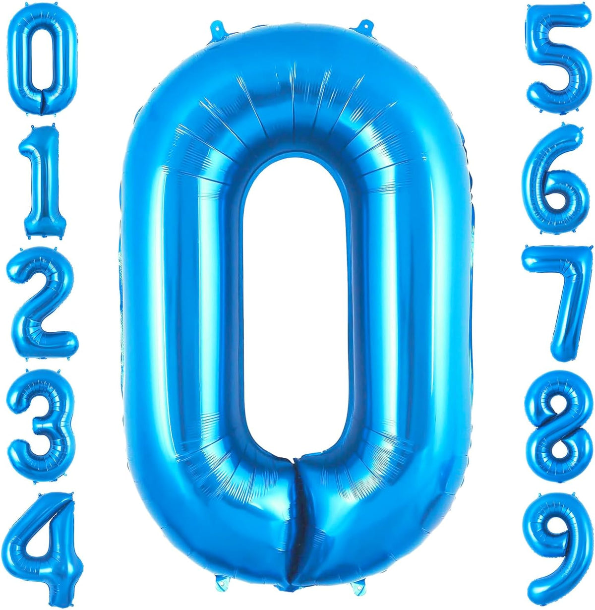 Blue 0 Balloon Number,40 Inch Number 0 Balloon Big Blue 0 Foil Mylar Helium Balloon for Birthday