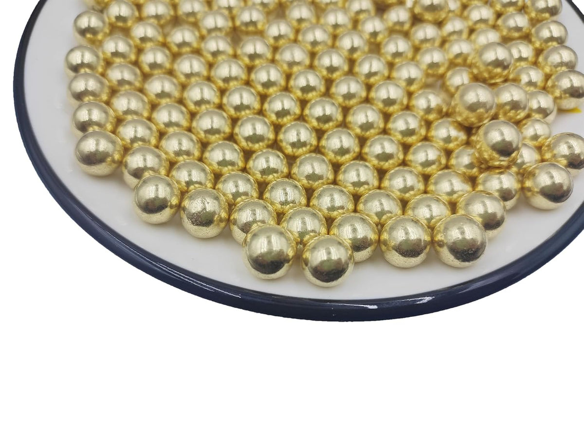 Gold Pearl Sugar Sprinkles 4.23 oz, 10mm Candy Pearls Ideal for Baking, Cake and Cupcake Toppers