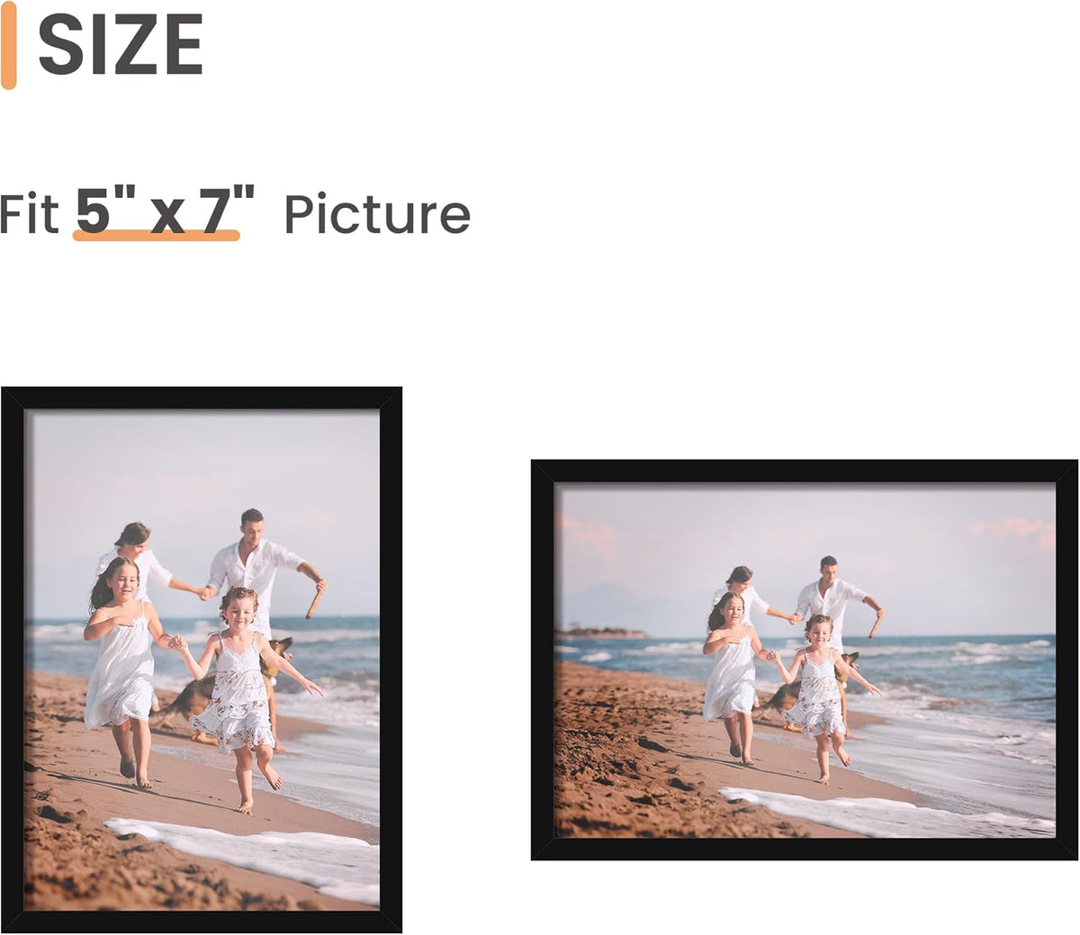 upsimples 5x7 Picture Frame Set of 3, Made of High Definition Glass for 5 x 7 Black Frames, Wall