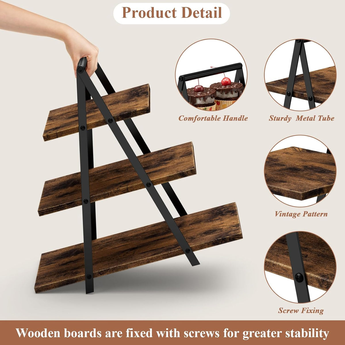 2 Pack Cupcake Stand 3 Tier Dessert Stand for 56 Cupcakes Dessert Table Display Set Wooden Cupcake