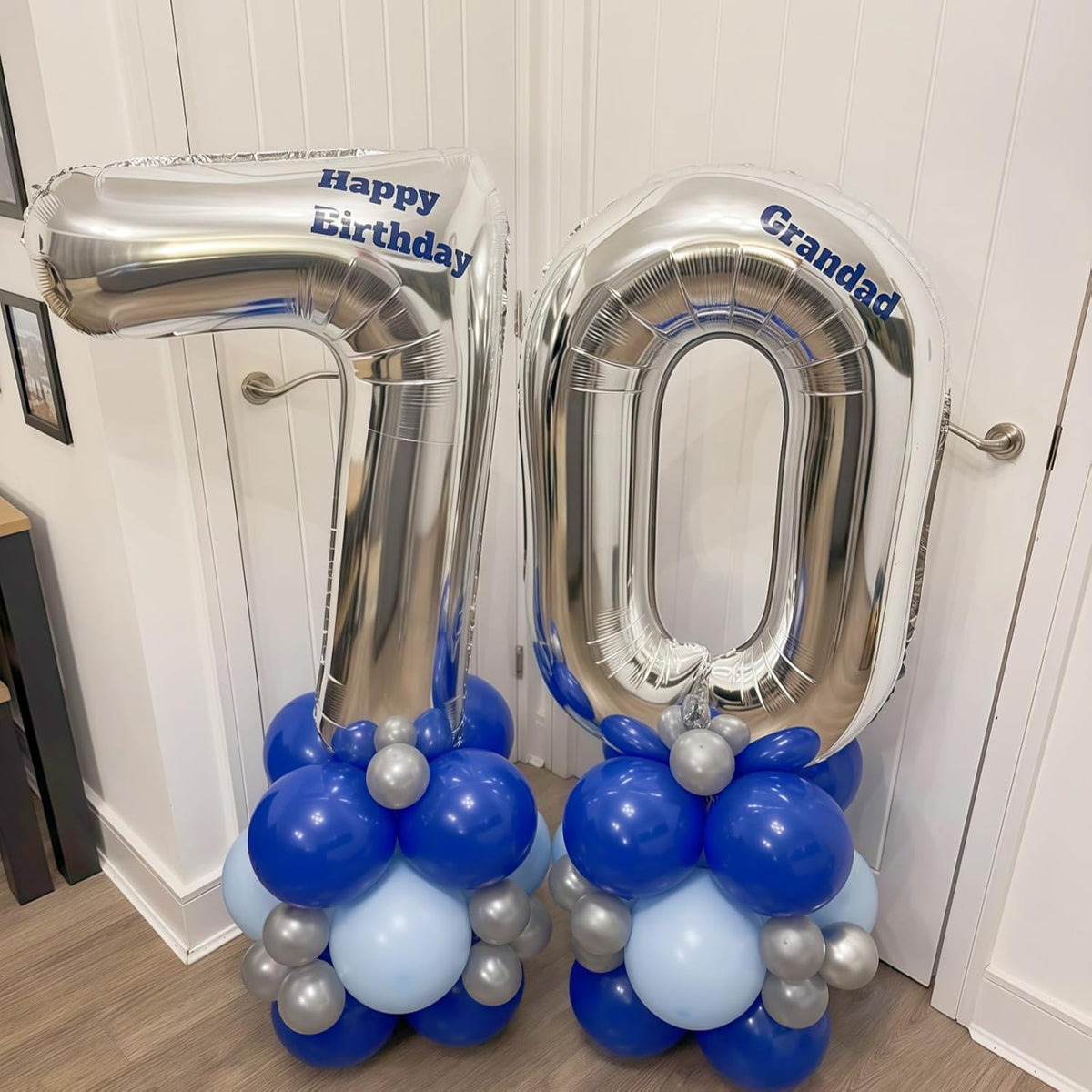 40 Balloons Silver, Giant Number 4 & 0 Helium Foil Balloon for Women 40th Birthday Decor, 40'' Self