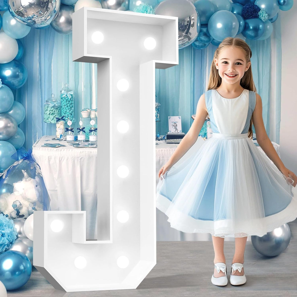 Ledido 4FT Marquee Light Up Letters, Cool White Light Up Letters Large Marquee Letter for Party
