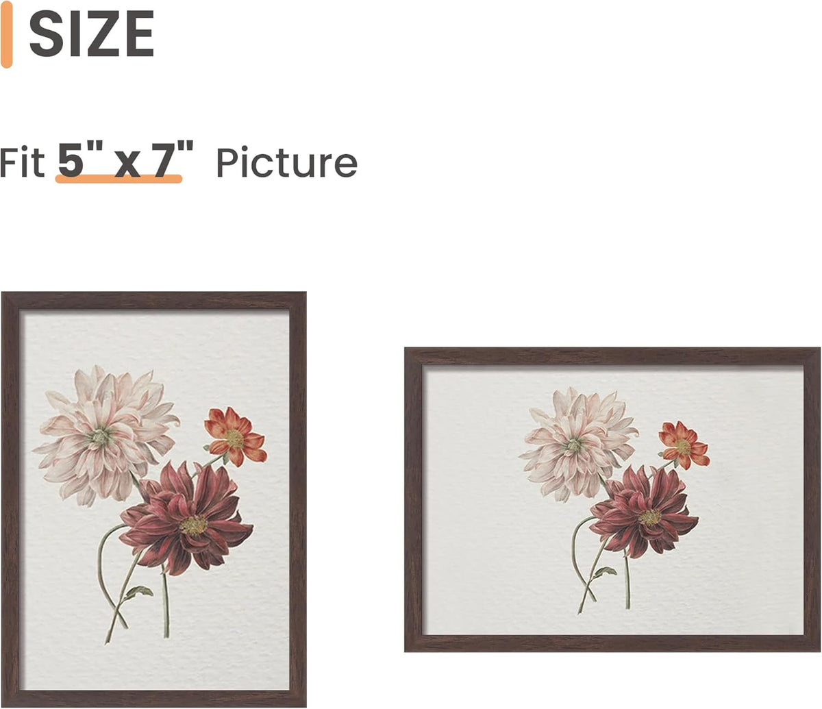 upsimples 5x7 Picture Frame Set of 3, Made of High Definition Glass for 5 x 7, Wall and Tabletop