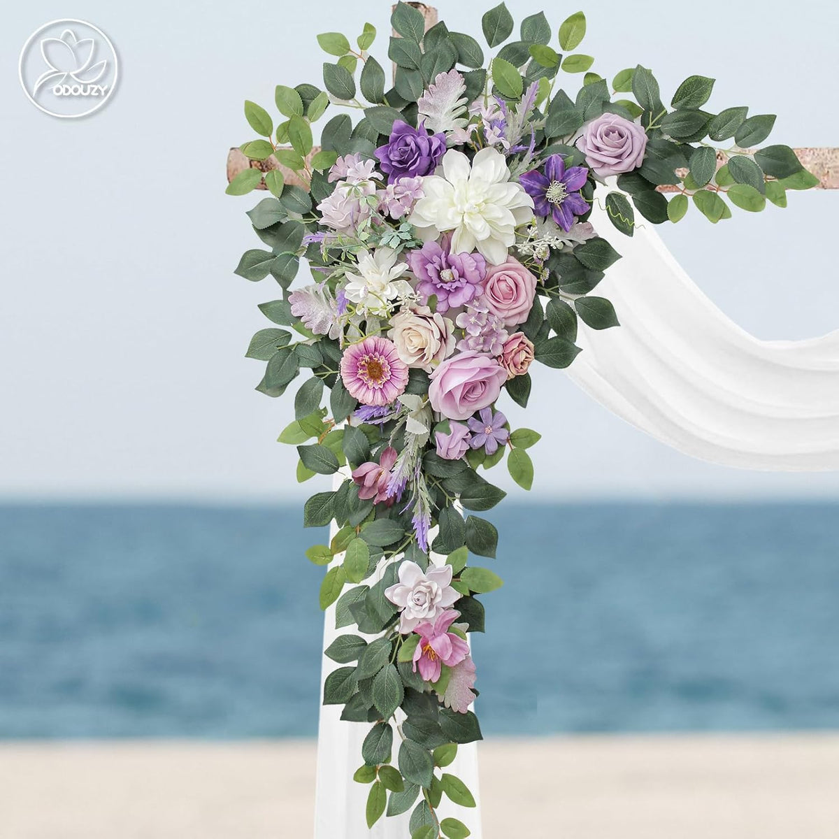 Wedding Arch Flowers,Artificial Flower Arch Decor,2pcs Artificial Flower Arrangement for Wedding