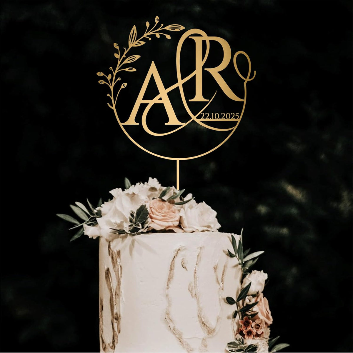 Personalized Wedding Cakes Topper, Gold Cake Toppers For Wedding, Anniversary Weddings Decorations