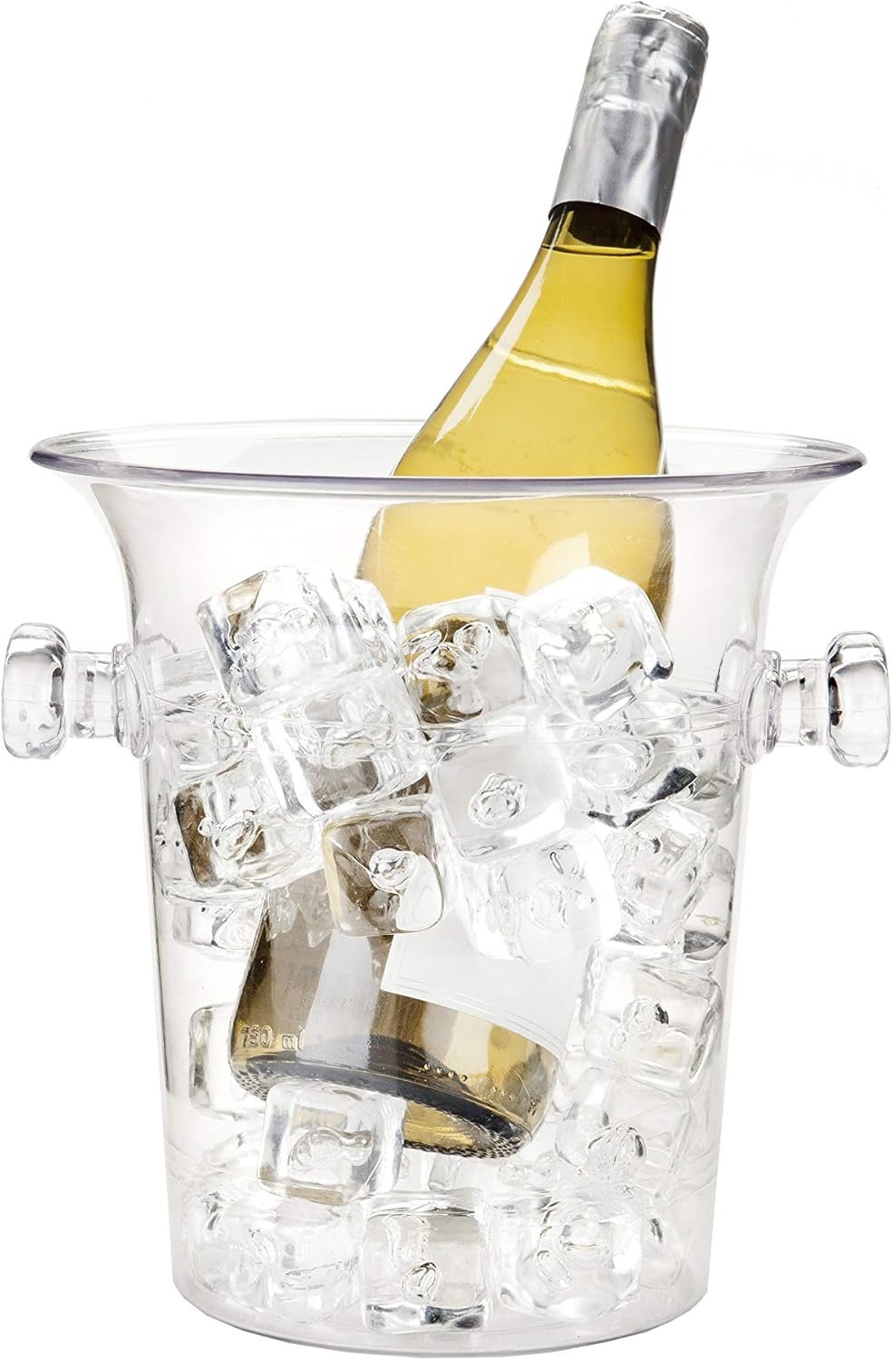 True Clear Acrylic Ice Bucket with Handles, 3-Liter Capacity, Durable Wine and Champagne Bucket