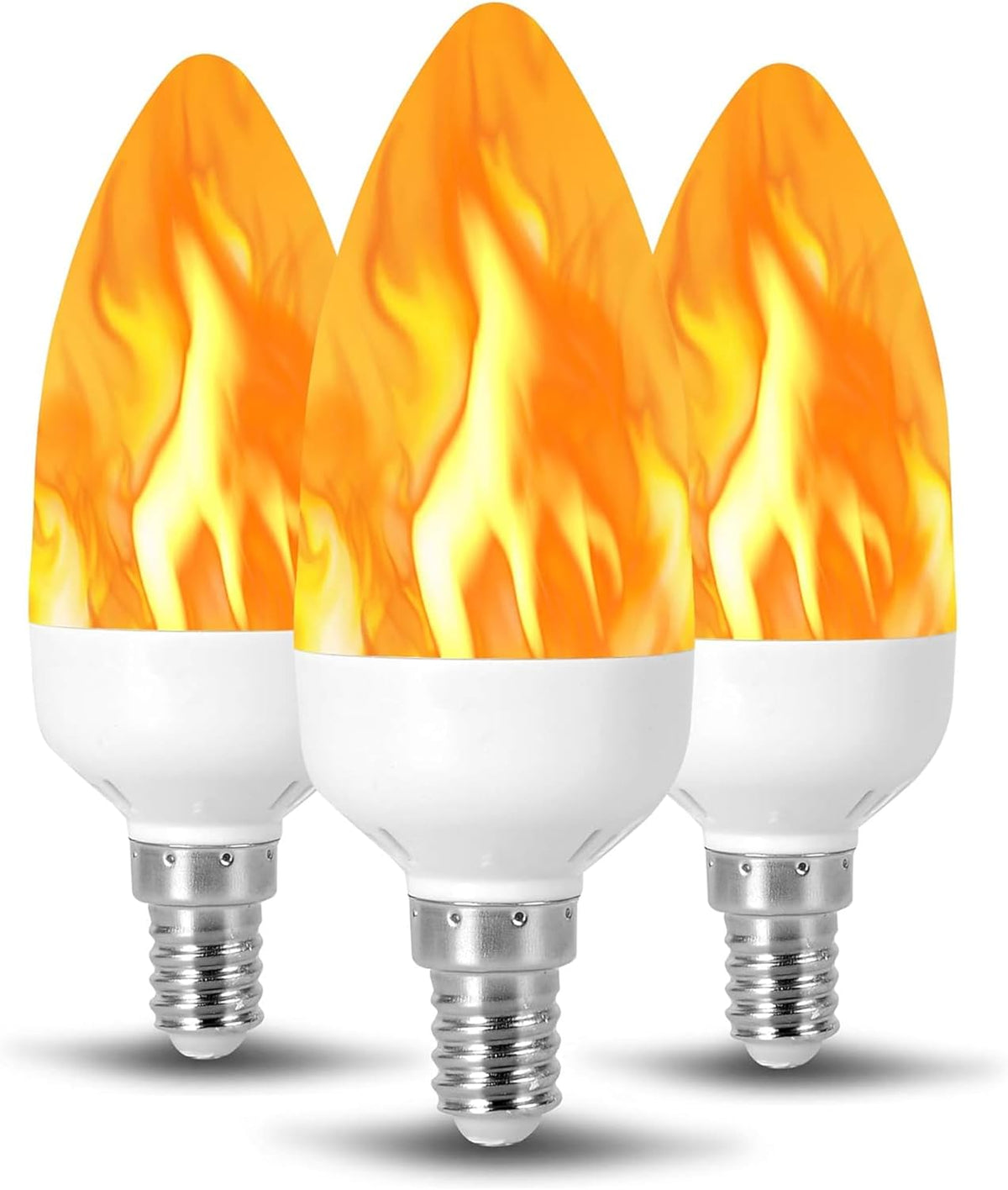 Flame Effect Chandelier LED Fire Candle Light Bulb Flaming Flicker E12 Candelabra Base Shape
