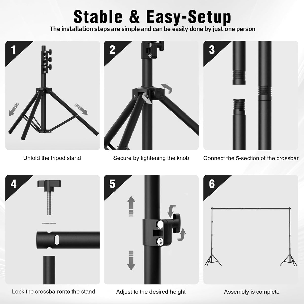 Backdrop Stand for Parties 10 x 8.5 FT, Heavy Duty Photography Backdrop Stand for Events, Video