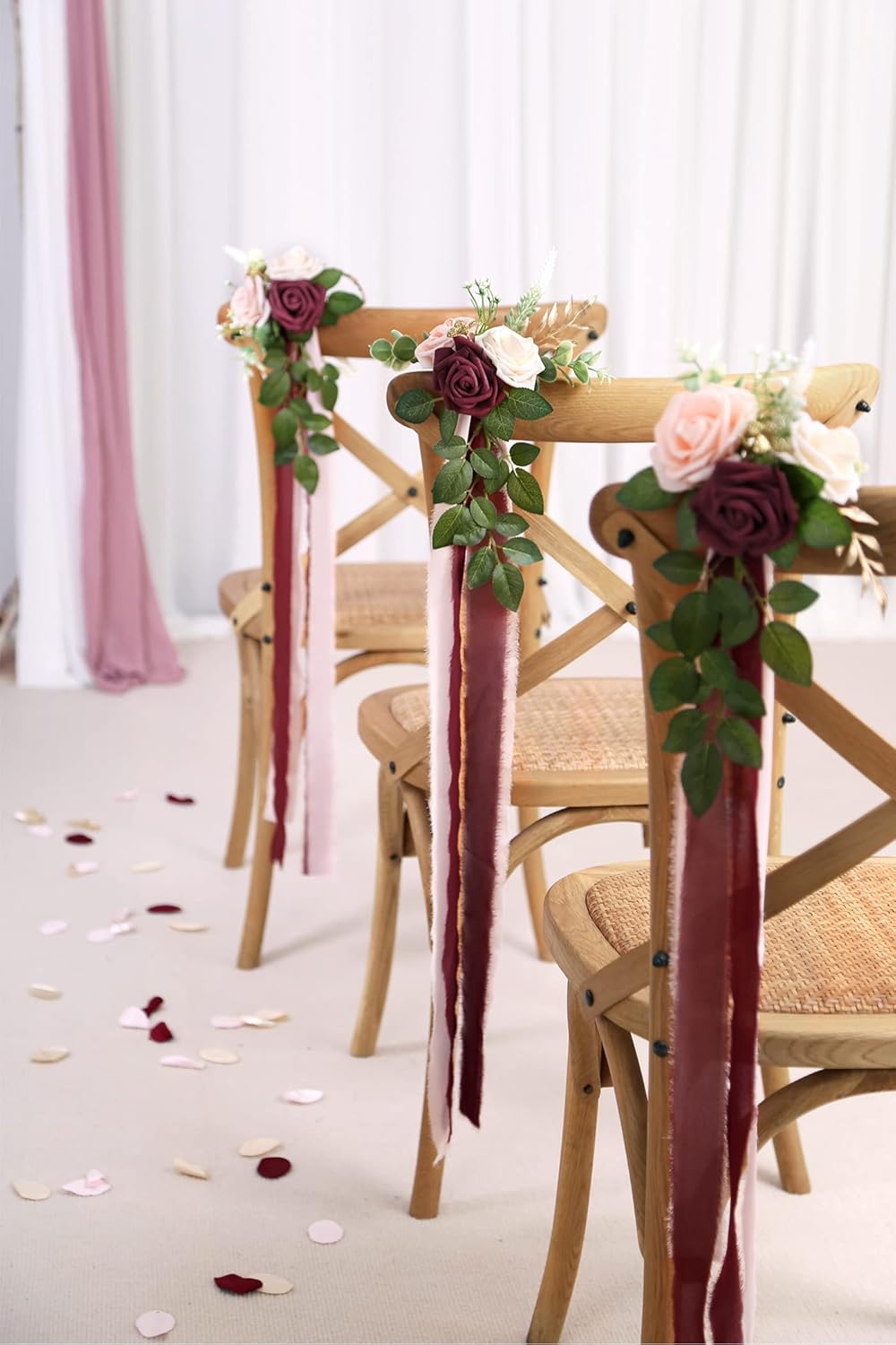 Wedding Aisle Decorations for Wedding Ceremony Set of 10 Pew Flowers for Church Chair Decorations