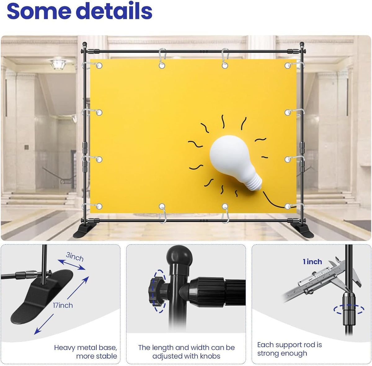Jiang&Rong 10x8ft Photo Backdrop Stand Kit - Adjustable Telescopic Booth Background Stand with Step