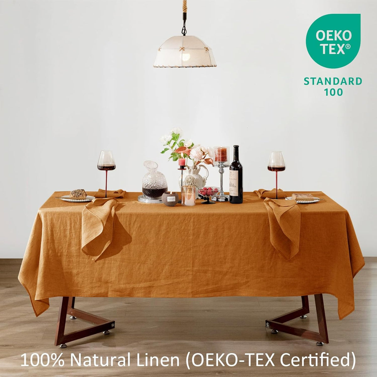 Talasily Linen Tablecloth 100% Pure Linen Table Cloth 60x120 Inches Rectangle Tablecloths Washable