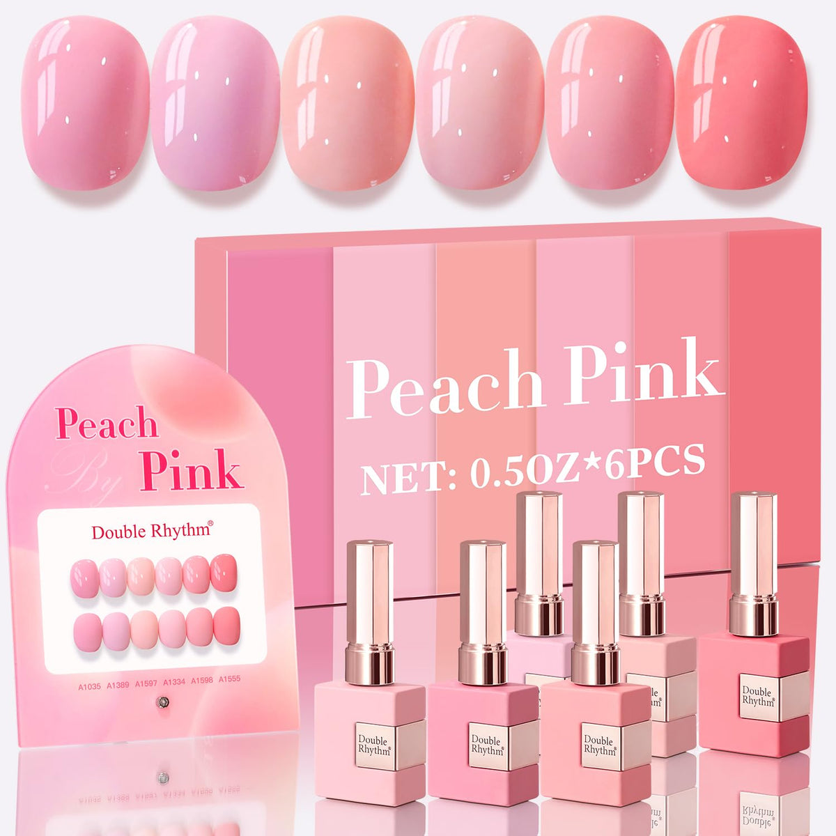 Double Rhythm 6 Pcs 15 ML Gel Polish Set Same Color Same Bottle Soak Off Gel Polish Kit Nail Art