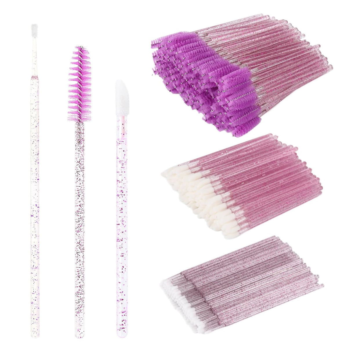 300 Pcs Spoolies Mascara Wands Lip Brushes Micro Swabs Applicator, Disposable Eyelash Brushes