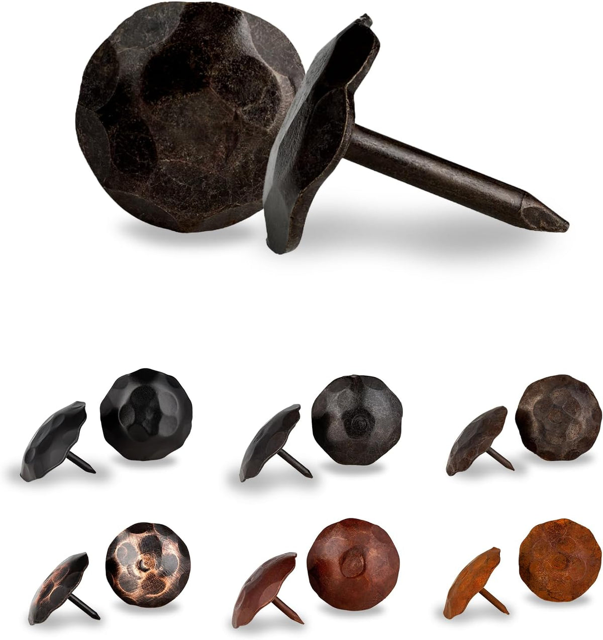 10 Pack 0.75" Round Head Iron Clavos Decorative Nails – Sealed Unfinished – Handmade Rustic Round