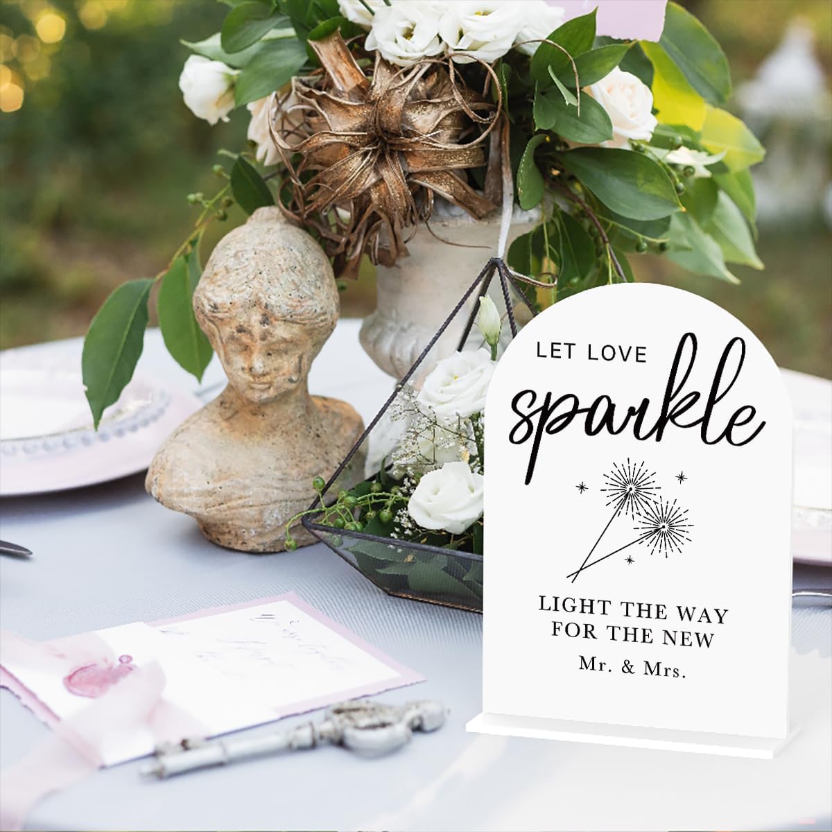 Acrylic Wedding Sign Wedding Signs for Ceremony Let Love Sparkle Sign for Wedding, Modern