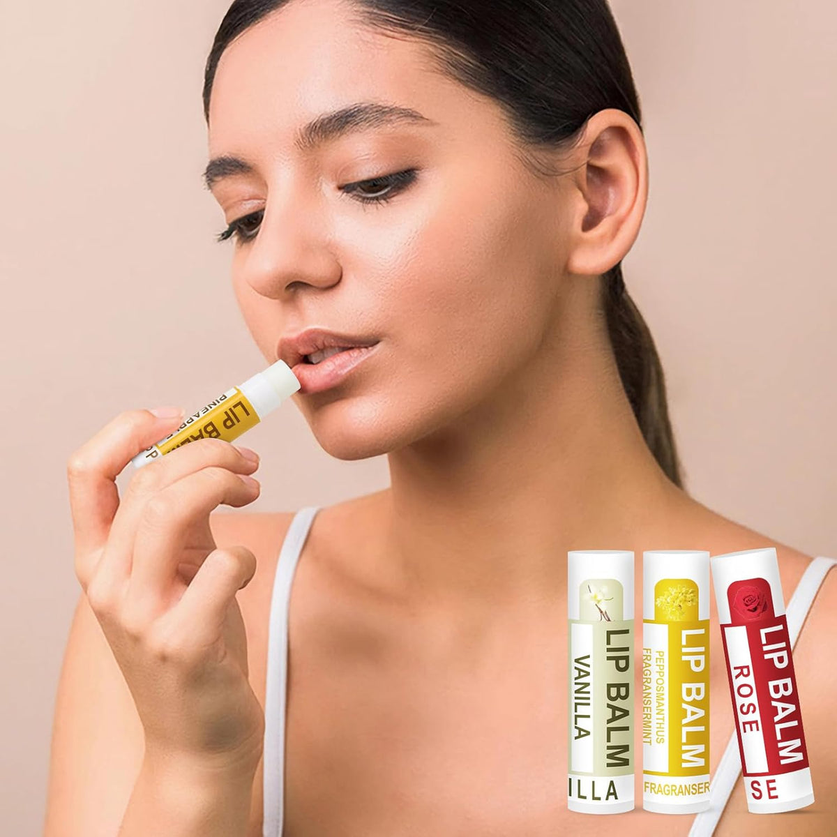 DMSKY Natural Lip Balm Bulk 60 Pack, Moisturizing Lip Balm with Vitamin E and Coconut Oil, Lip Care
