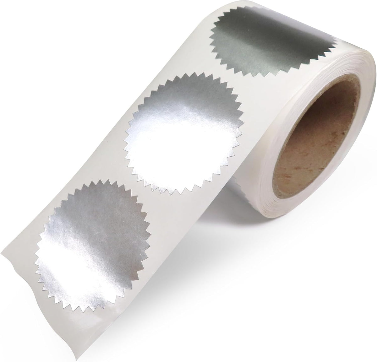 NextDayLabels Silver Seals for Certificates, Silver Metallic Embossing Stickers with Serrated Edge