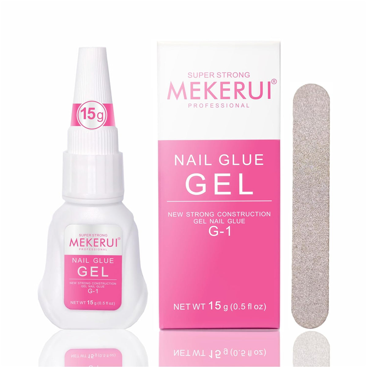 Super Strong Nail Glue Gel for Press on Nails,Drip and Clog Proof,7S Quickly Dry Without UV