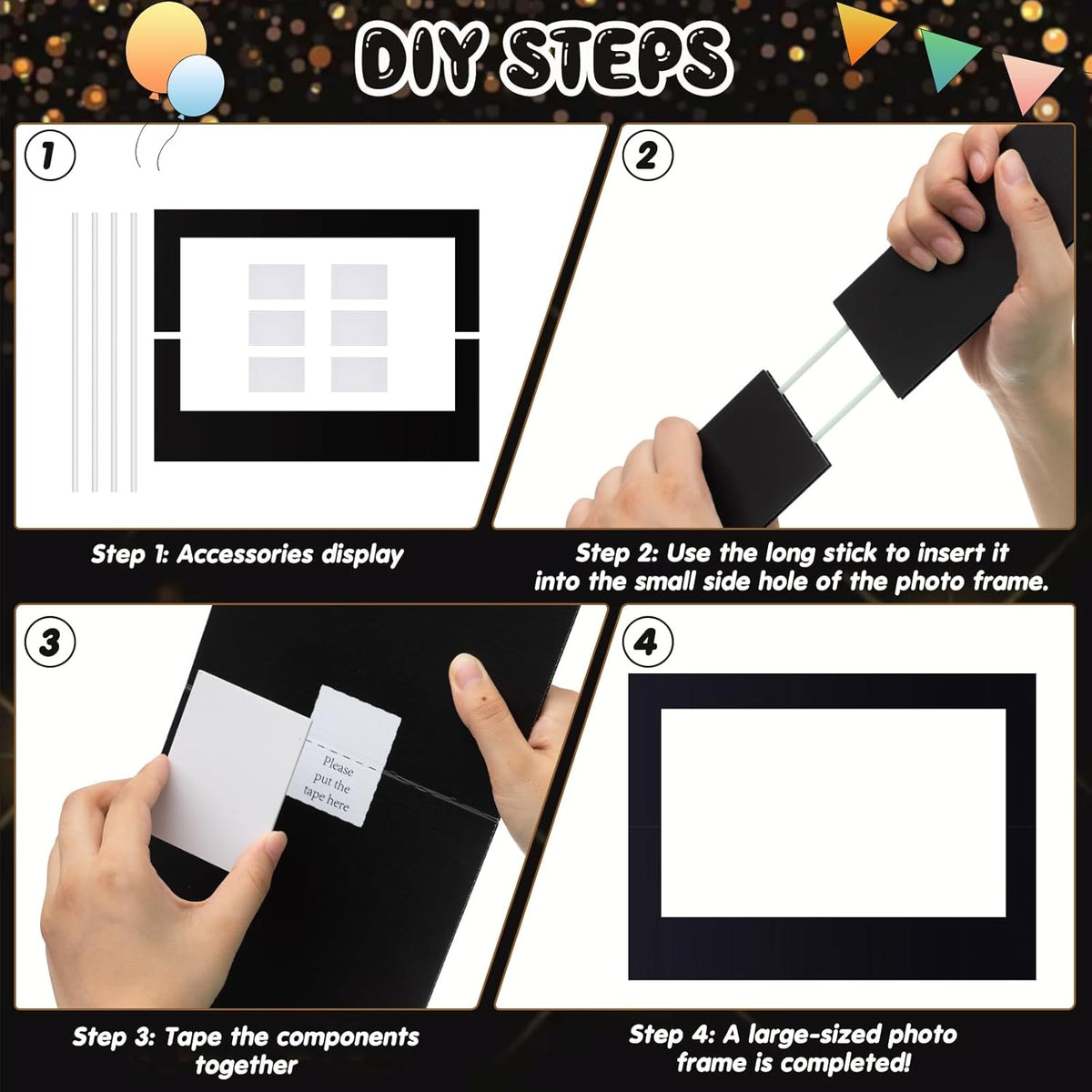 32 x 24 Inch Large Blank DIY Photo Booth Props Picture Frame Party Frame DIY Photo Booth Props