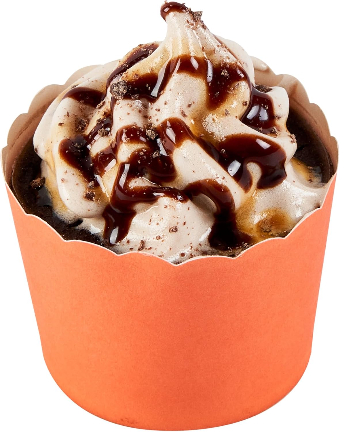 Panificio 3 Ounce Cupcake Wrappers, 200 Scalloped Baking Cups - Oven-Ready, Greaseproof, Orange